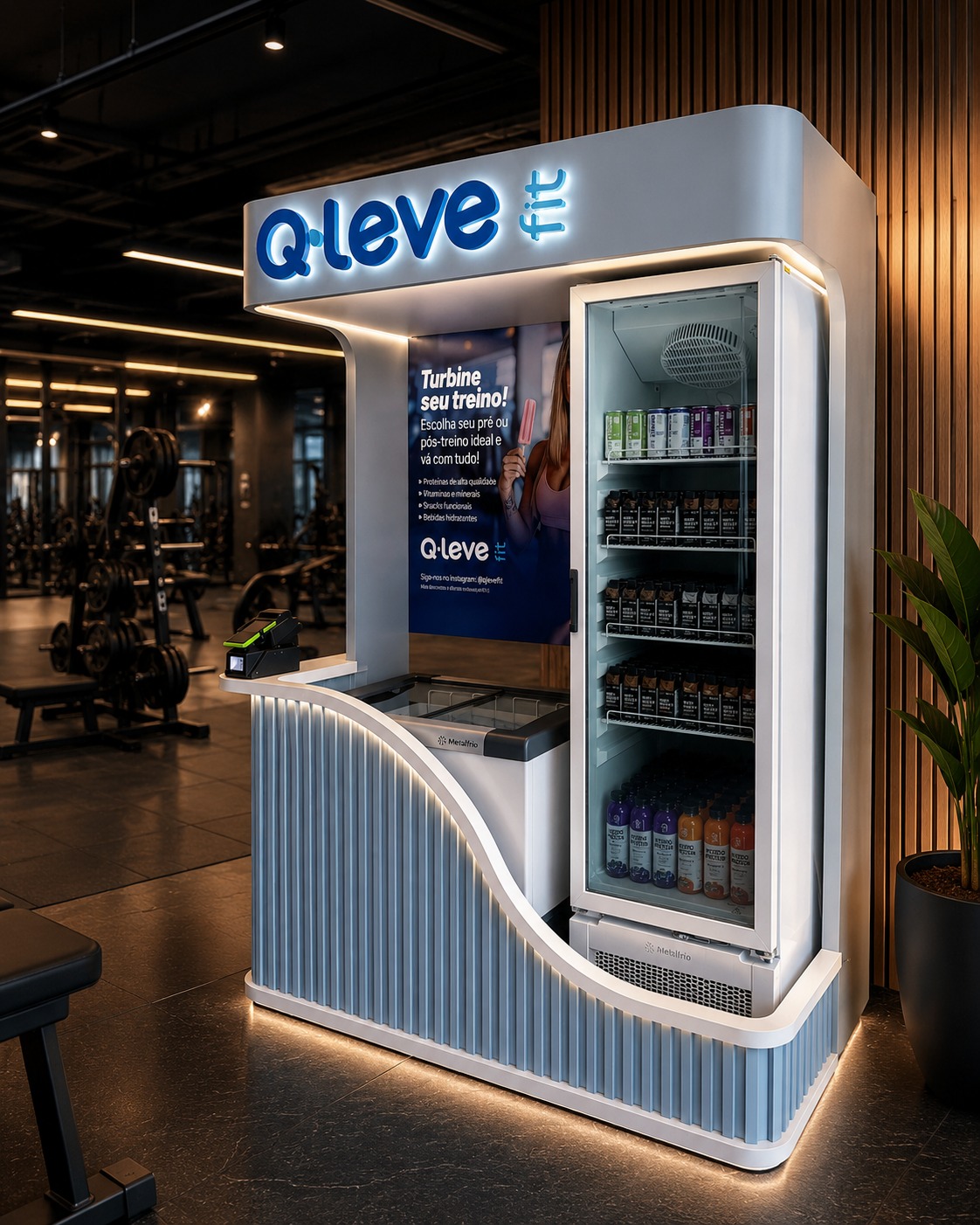 Totem Qleve Fit — auto atendimento em academia