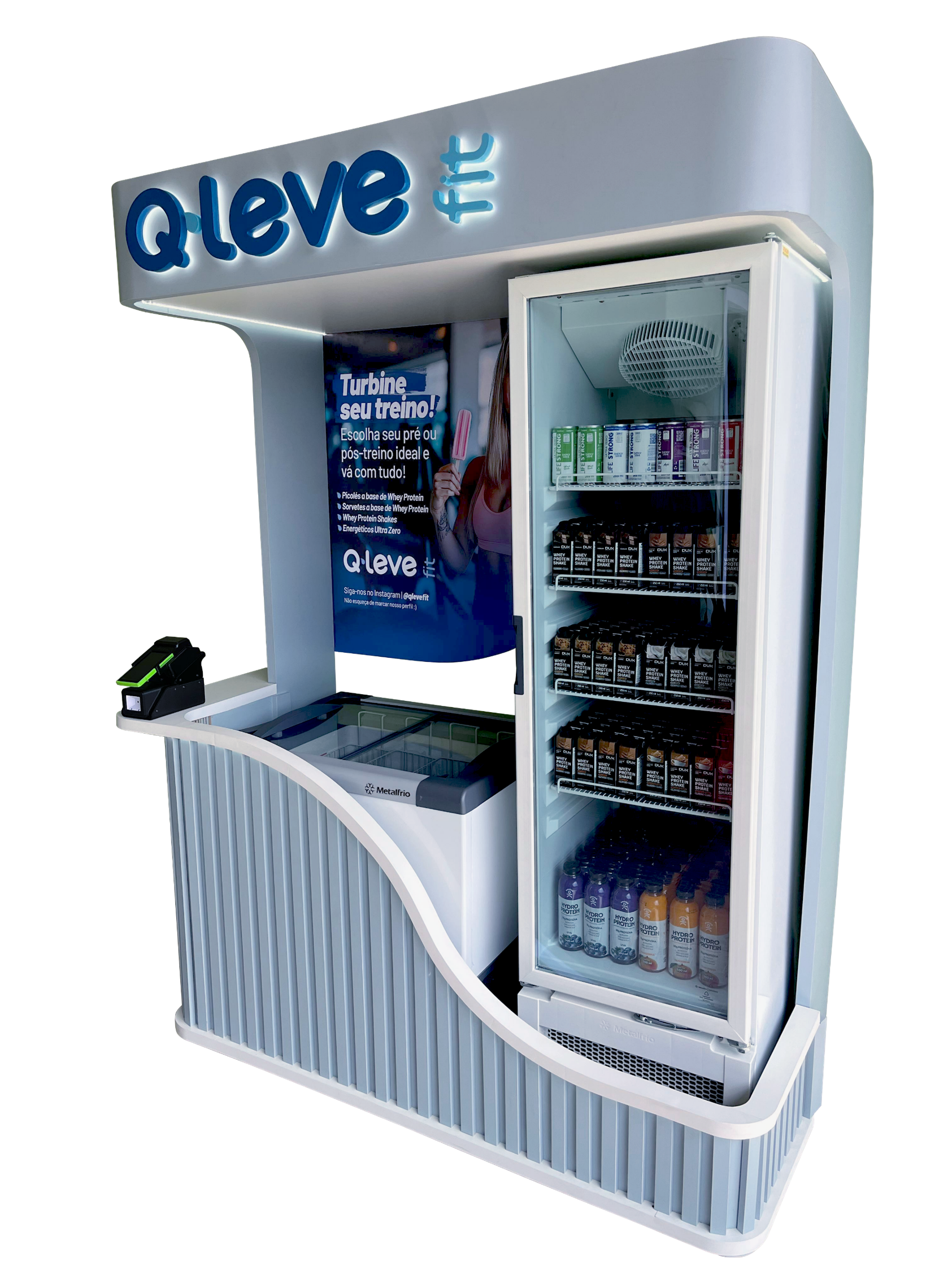 Totem Qleve Fit — auto atendimento em academia